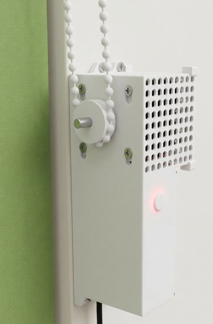 Smart blinds controller mounted on roller blinds chain