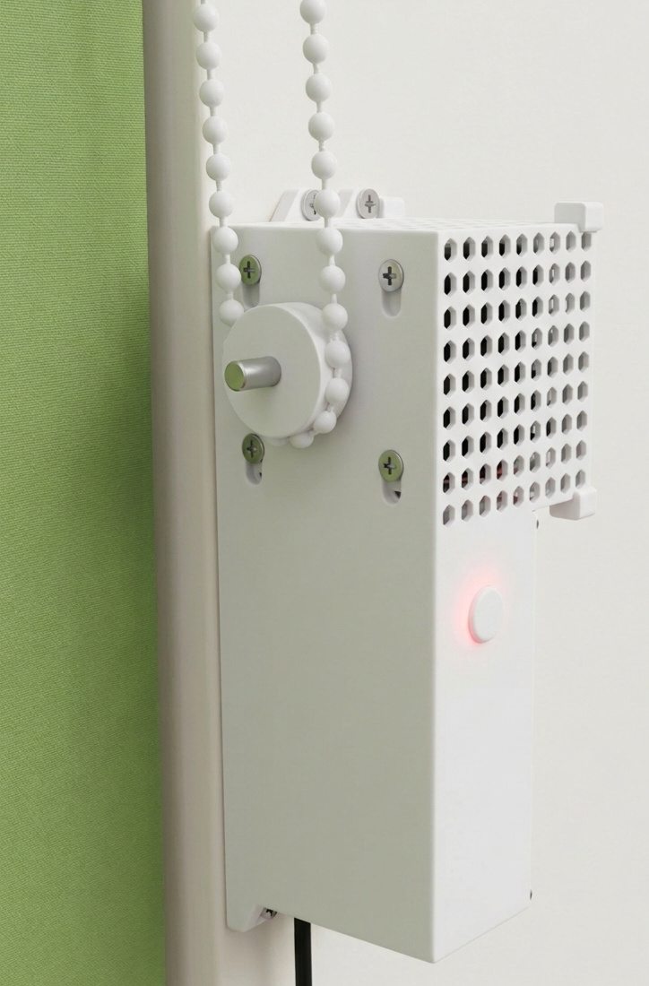 Smart blinds controller mounted on roller blinds chain